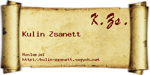 Kulin Zsanett névjegykártya